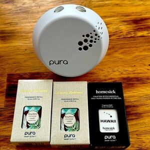 PURA Smart Fragrance Diffuser + 3 Fragrance Refills